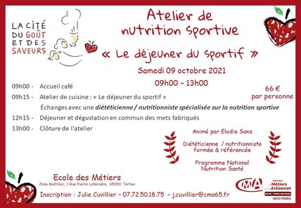 Atelier de nutrition sportive - 9 Octobre 2021