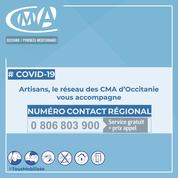 COVID19 - La CMAR Occitanie réactive son numéro d’urgence pour les artisans